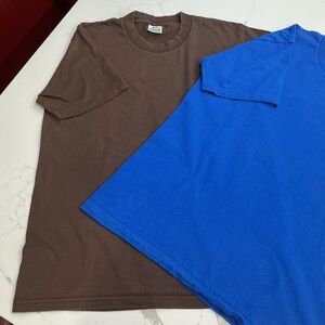 & Other Stories Brown and Blue Short Sleeve Crew Neck Tees